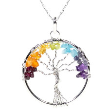 Chain with TREE + CHAKRA Stones - Crystal Therapy