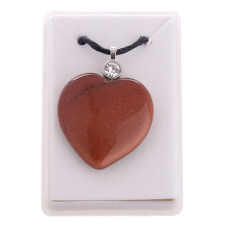 GOLD STONE Heart pendant 3cm and rhinestones - Crystal Therapy