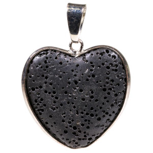 Heart pendant LAVA STONE  - Crystal Therapy
