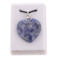 Heart pendant SODALITE 3cm and rhinestones - Crystal Therapy