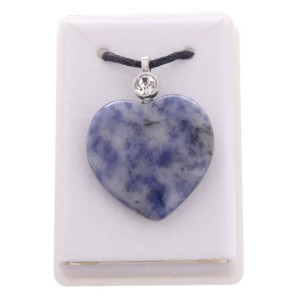Heart pendant SODALITE 3cm and rhinestones - Crystal Therapy