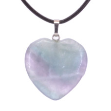 FLUORITE heart pendant 2,5cm - Crystal Therapy