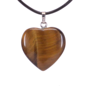 Heart pendant TIGER EYE 2,5cm - CrystalTherapy